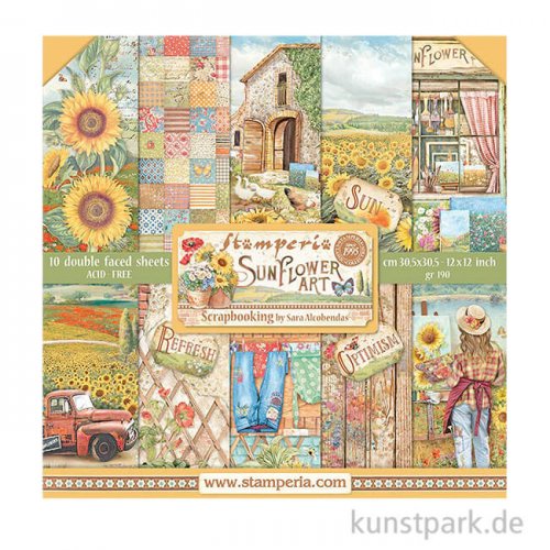Stamperia Scrapbooking Pad - Sunflower Art, 30,5 x 30,5 cm