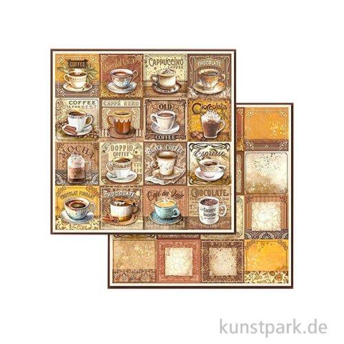 Stamperia Scrappapier - Coffee and Chocolate Tags with Cups, 30,5 cm