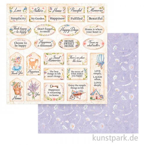 Stamperia Scrappapier - Create Happiness Welcome Home Labels, 30,5 cm