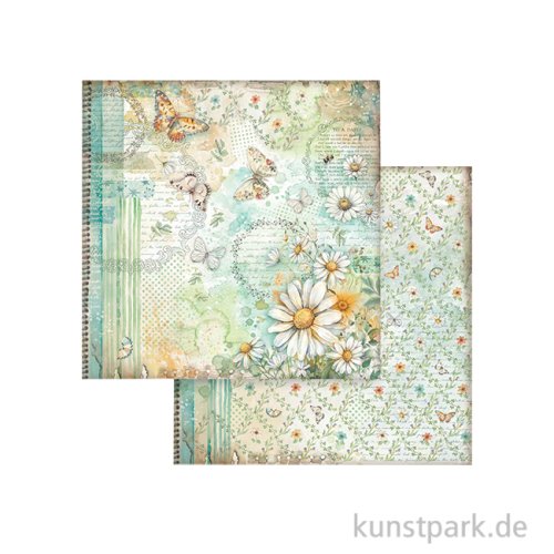 Stamperia Scrappapier - Daisy Art Butterfly And Daisy, 30,5 x 30,5 cm