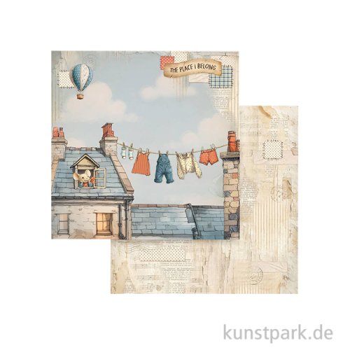 Stamperia Scrappapier - Family Fresh Laundry, 30,5 x 30,5 cm