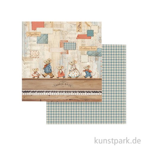 Stamperia Scrappapier - Family Piano, 30,5 x 30,5 cm
