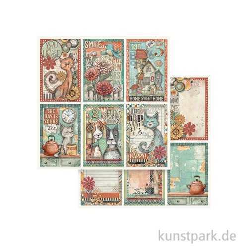 Stamperia Scrappapier - Furry Friends 6 Cards, 30,5 x 30,5 cm