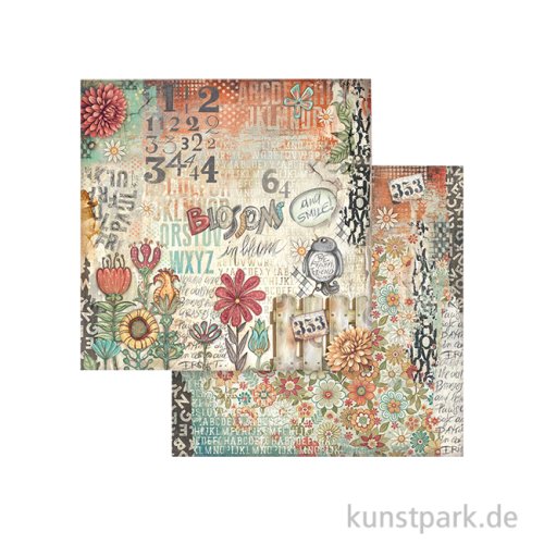 Stamperia Scrappapier - Furry Friends Flowers, 30,5 x 30,5 cm