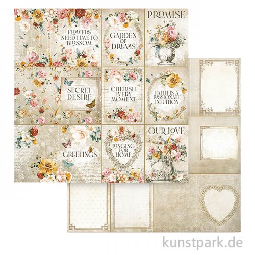 Stamperia Scrappapier - Garden of Promises Cards 30,5 x 30,5 cm