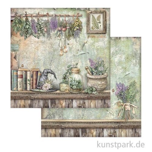 Stamperia Scrappapier - Herbarium Silvae Lavender, 30,5 x 30,5 cm