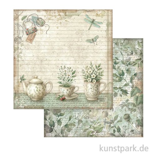 Stamperia Scrappapier - Herbarium Silvae Teacup, 30,5 x 30,5 cm