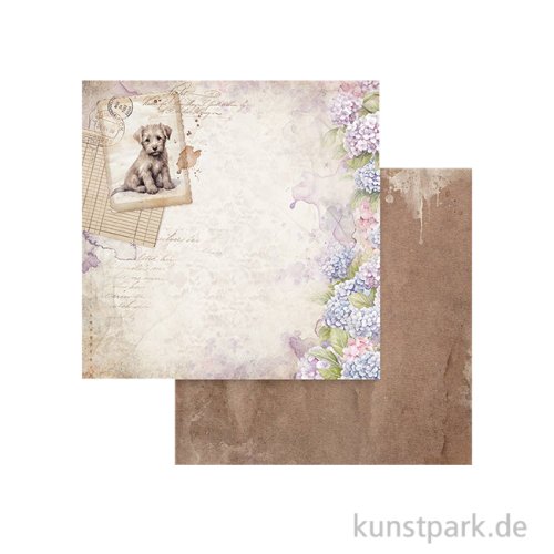 Stamperia Scrappapier - Quiet Days Dog Postcard, 30,5 x 30,5 cm