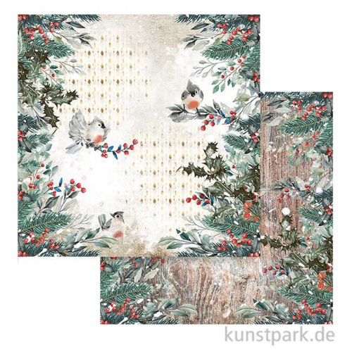 Stamperia Scrappapier - Romantic Christmas Birds, 30,5x30,5 cm