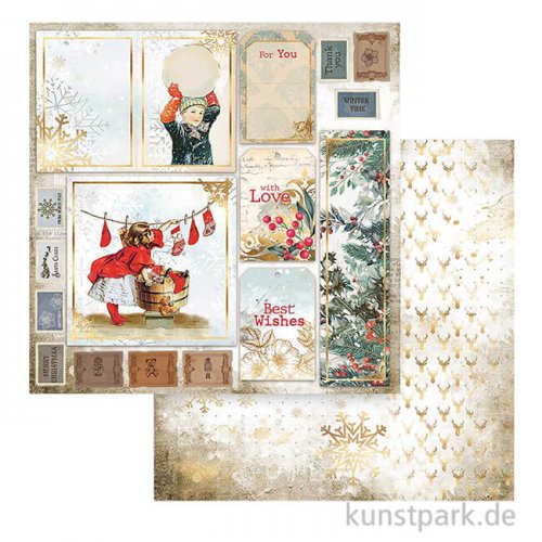 Stamperia Scrappapier - Romantic Christmas Cards, 30,5x30,5 cm
