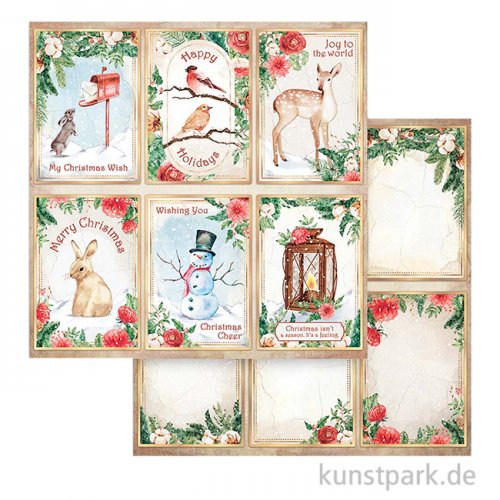 Stamperia Scrappapier - Romantic Home for the Holidays Cards 30,5 cm