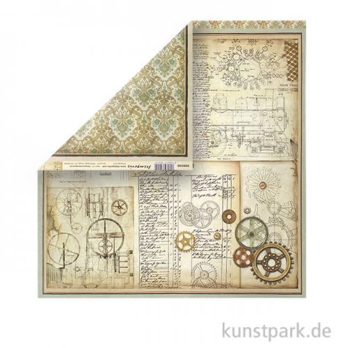 Stamperia Scrappapier - Voyages Fantastiques Gears, 30,5 x 30,5 cm