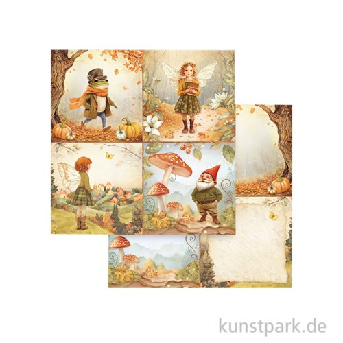 Stamperia Scrappapier - Whispering Woods 4 Cards, 30,5 x 30,5 cm