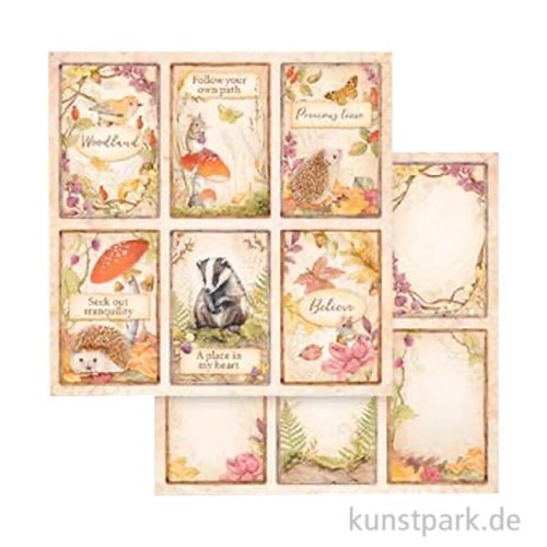 Stamperia Scrappapier - Woodland 6 Cards, 30,5 x 30,5 cm