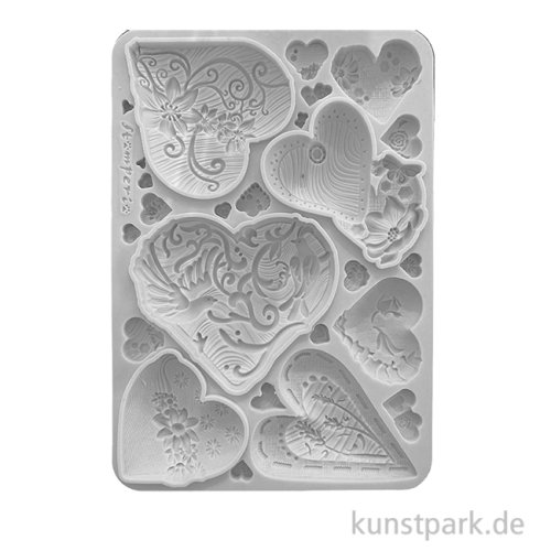 Stamperia Silikon Gießform - Alice in Christmas Simple Hearts, A5