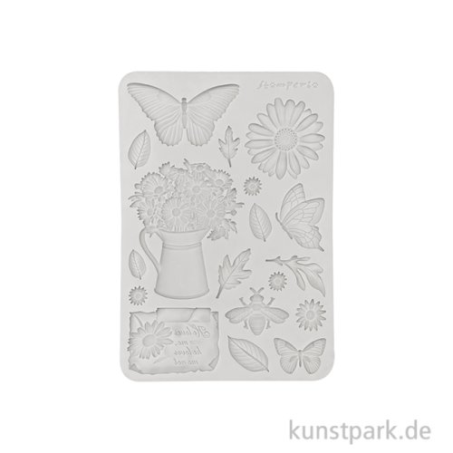 Stamperia Silikon Gießform - Daisy Art Flowers And Butterfly, A5