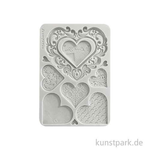 Stamperia Silikon Gießform - Family Hearts, A5