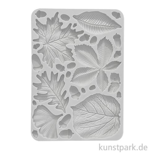 Stamperia Silikon Gießform - Forest Leaves Acorns, A5