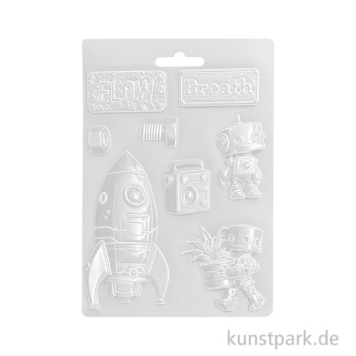Stamperia Soft Mould (Gießform) - A New Beginning Spaceship Robot, A5
