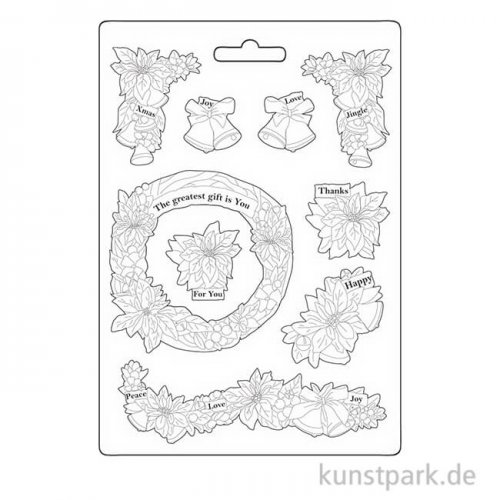 Stamperia Soft Mould (Gießform) - Poinsettia and Garlands, A5