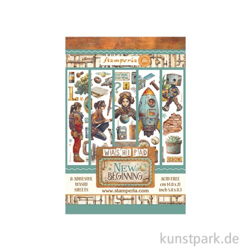 Stamperia Washi Pad - A New Beginning, 8 Blatt, A5