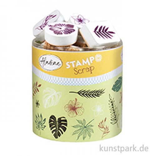STAMPO Scrap Stempel, 29er Set + Stempelkissen, Dschungel