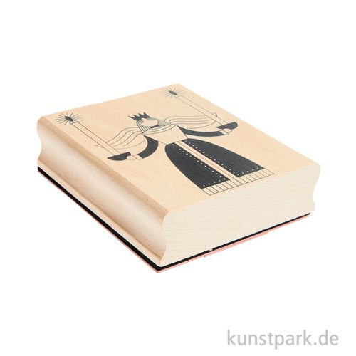 Stempel aus Holz - Engel mit Kerzen, 85 x 100 mm