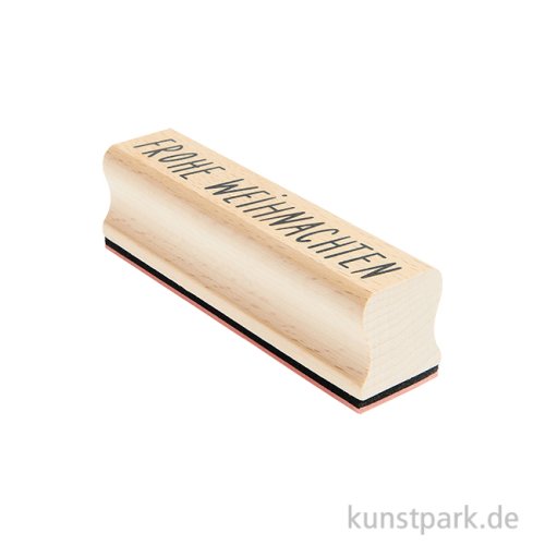 Stempel aus Holz - Frohe Weihnachten, 90 x 25 mm