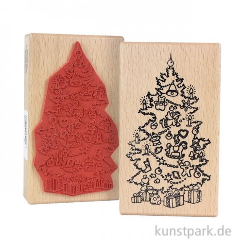 Stempel - Geschmückter Weihnachtsbaum - 7x12 cm