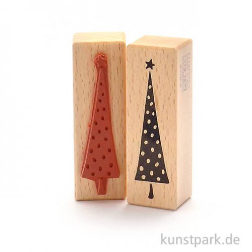 Stempel - Weihnachtsbaum mit Punkten, 3x9 cm