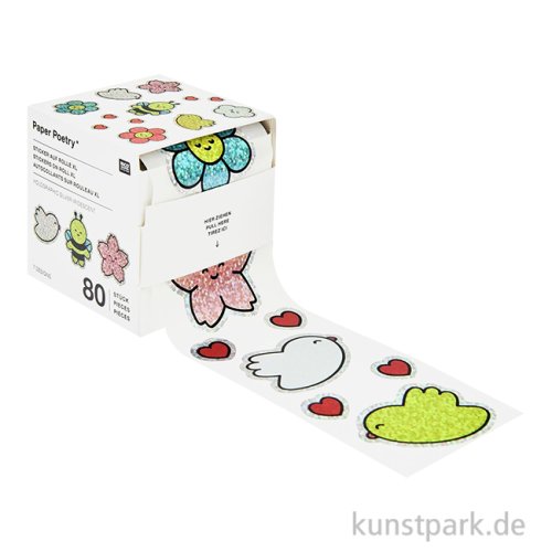 Sticker - Chingu, Blumen, Holographisch, 80 Aufkleber