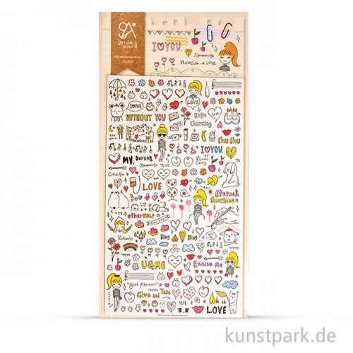 Sticker - Drawing Love, 15x9,2 cm