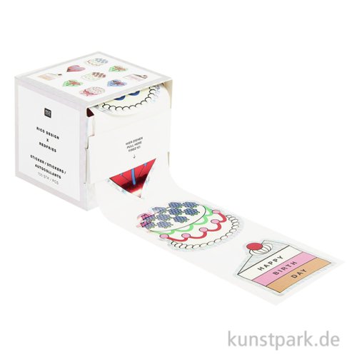 Sticker - Eye Candy, Torten, Happy Birthday, 100 Aufkleber