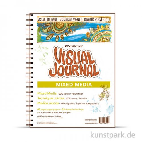 Strathmore Visual Journal 500 - Mixed Media Papier, 34 Seiten, 190g 22,9 x 30,5 cm