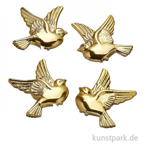 Streuteile - Tauben, ca. 2,5 cm, Gold, 4 Stück