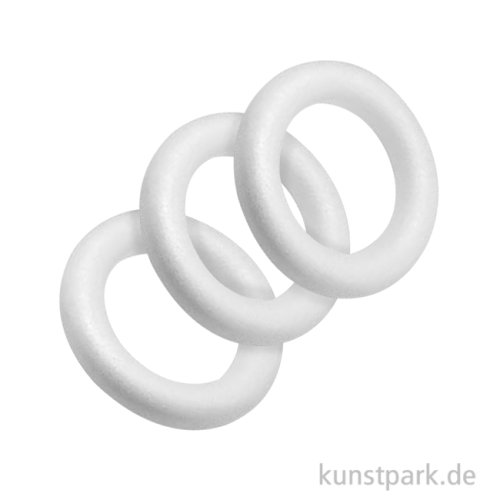 Styroporringe, Flach, Durchmesser 7,5 cm, 3 Stück