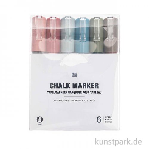 Tafelmarker 6er Set - Erdfarben
