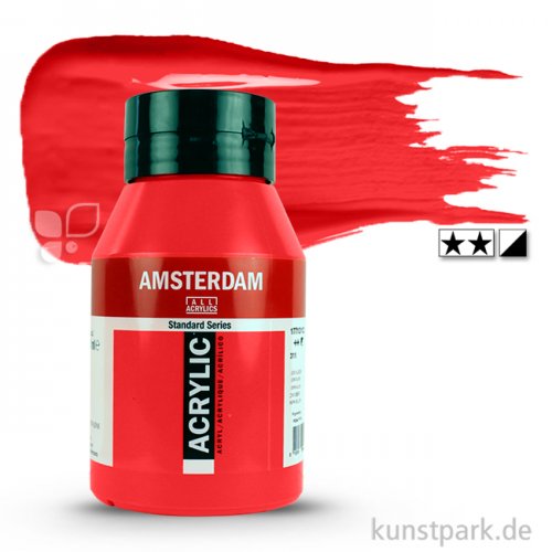 Talens AMSTERDAM Acrylfarben 1 Liter Flasche | 396 Naphtholrot mittel