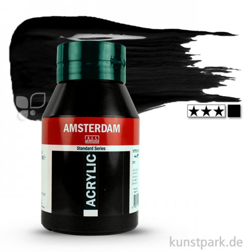 Talens AMSTERDAM Acrylfarben 1 Liter Flasche | 735 Oxidschwarz