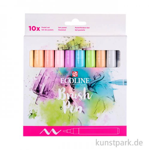 Talens ECOLINE Brush Pen 10er Set - Pastellfarben