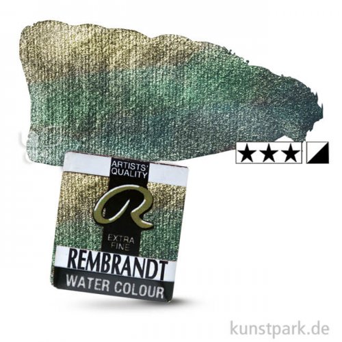 Talens REMBRANDT Aquarellfarben 1/2 Näpfchen | 863 Chamäleon Blau Grün Gold