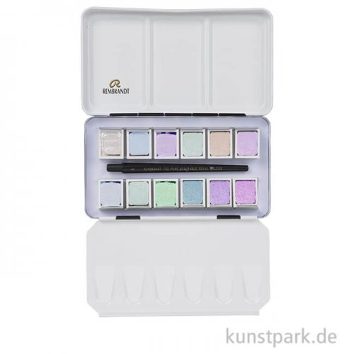 Talens REMBRANDT Aquarell Set - Irisierende Farben, 12 halbe Näpfe