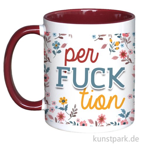 Tasse, Bordeaux, Bedruckt, Design, Perfcktion