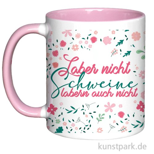Tasse, Rosa, Bedruckt, Design, Laber nicht