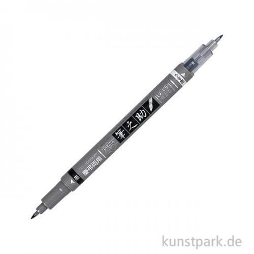 Tombow Fudenosuke Brush Pen - Doppelspitze Schwarz-Grau