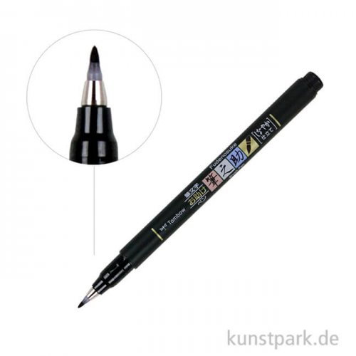 Tombow Fudenosuke Brush Pen - Schwarz Härtegrad 2 (Weich)