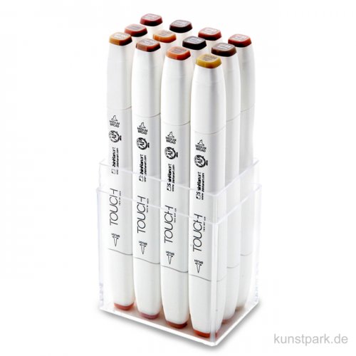 TOUCH BRUSH Marker Set 12er - Wood Colors