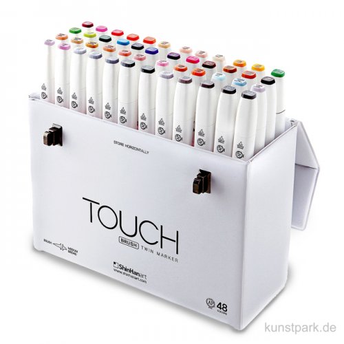 TOUCH BRUSH Marker Set 48er - Ausgewählte Farben, weißer Koffer