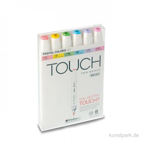 TOUCH BRUSH Marker Set 6er - Pastel Colors