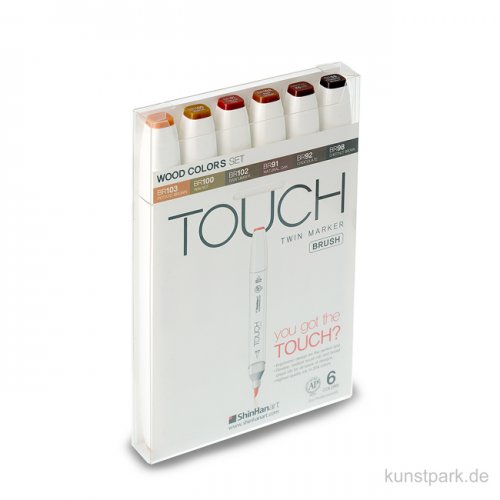 TOUCH BRUSH Marker Set 6er - Wood Colors